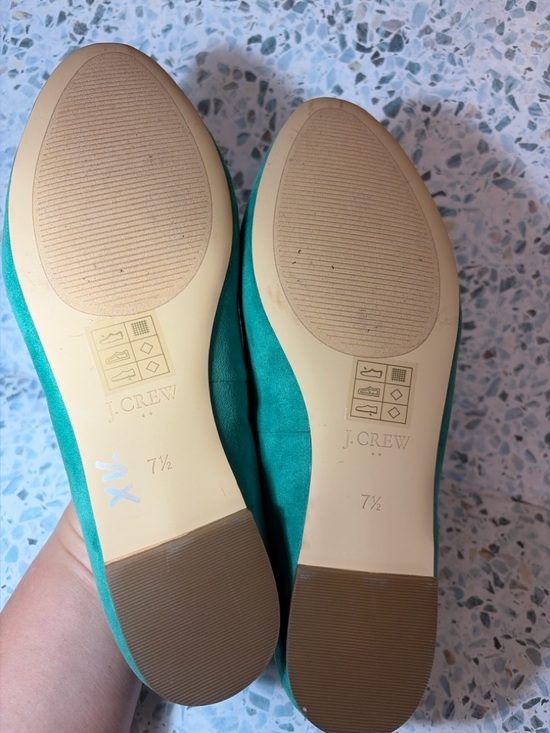 J.Crew Green Suede Tassel Loafers Size 7.5 Slip On Flats - Picture 4 of 6